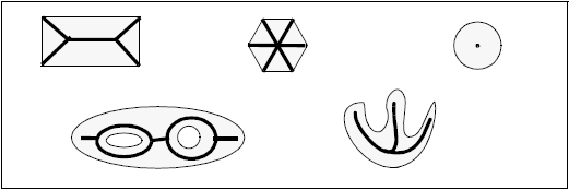 <b> Figure 2.</b> Some shapes and their skeletons