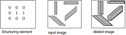 <b> Figure 1.</b> Linear structuring element and dilated image