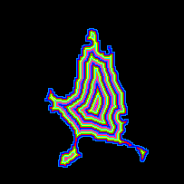 <b> Figure 2.</b> Output image for chamfer distance transform in inside mode