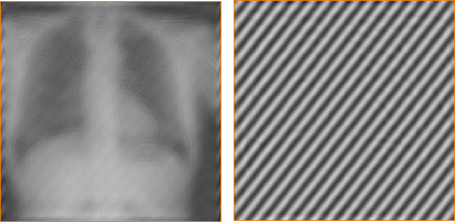 Figure 2: The result of the Periodic Filter: (1) Remove - (2) Keep (the noise is isolated)